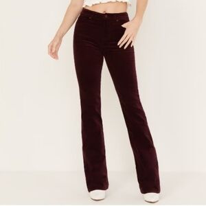 7 For All Mankind Burgundy Cigarette Velvet Pants, Size 31